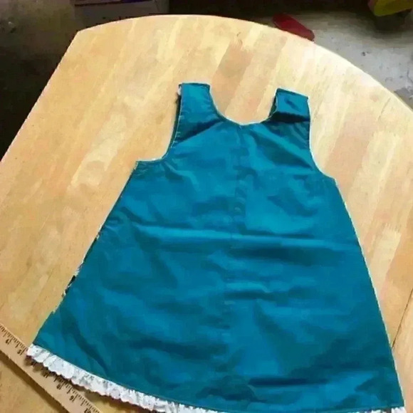 Zoo safari patchwork inspired dress 2-3 teal - Picture 6 of 7